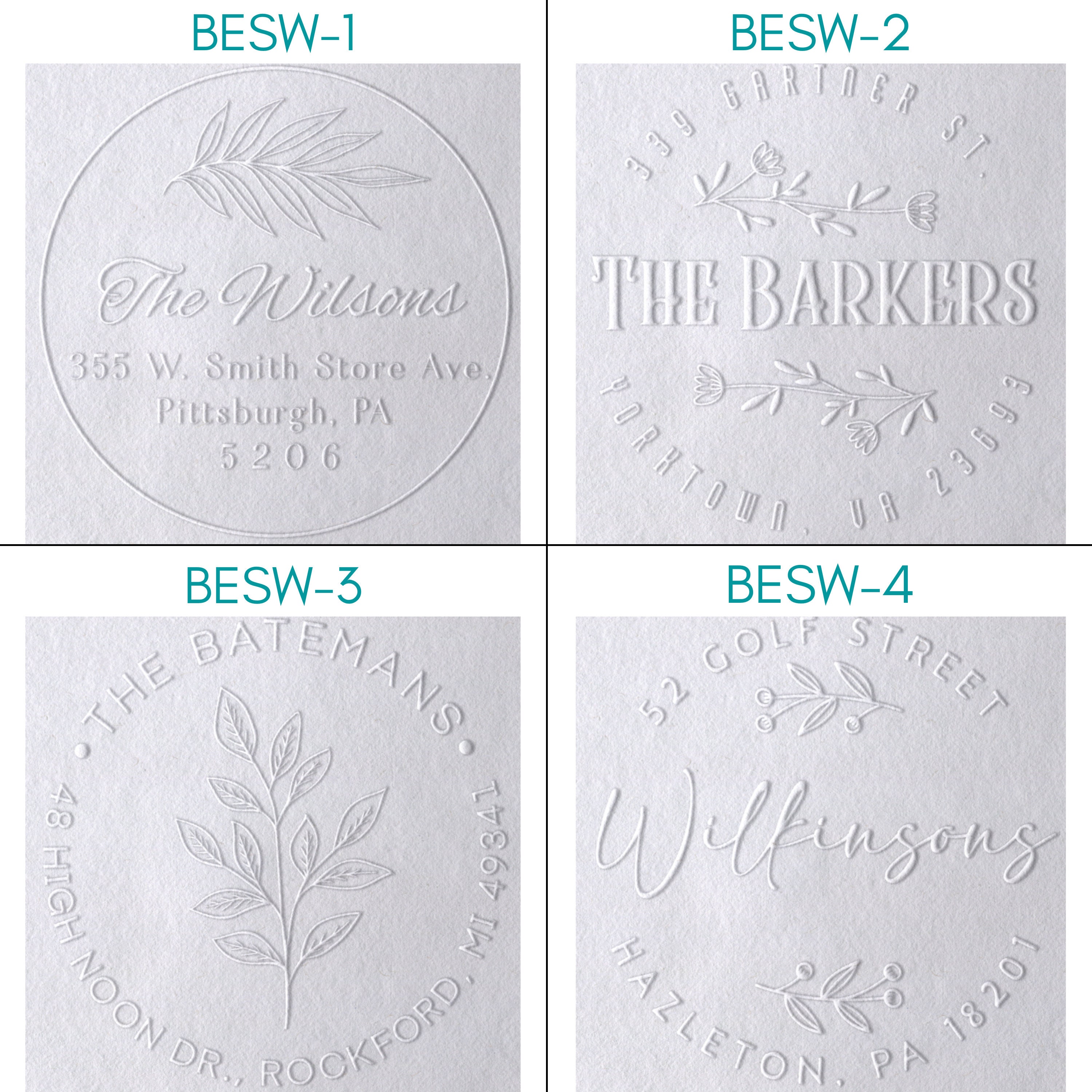 Address Stampers Personalized Flourish Circle Initials Custom Stamp | Paper Source Embosser Stamp