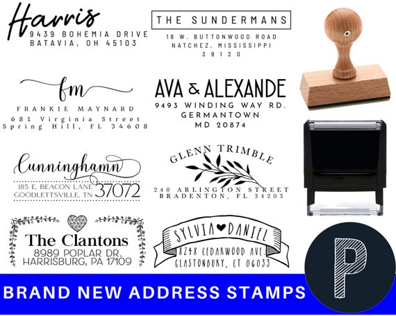 Custom Return Address Stamp, Romantic Floral, Wooden Rubber Stamp Address  Stamps by Alyssa Cook