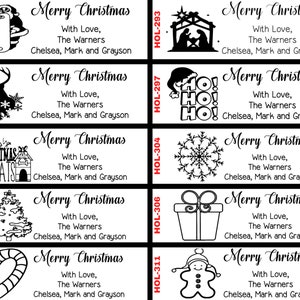 20 Designs Christmas Address Stamp, Merry Christmas Self-inking Return Address, Happy Holidays Santa Xmas Tree Stamp image 5