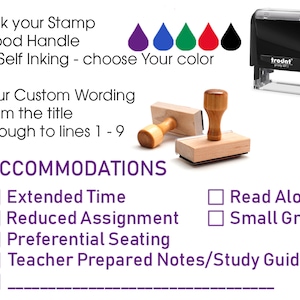 Modification Stamp SPED Modifications Accommodation Teacher's Rubber Stamp Self Inking or ...