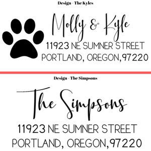 20 Designs to Choose Address Stamp Self-Inking Return Address Mail 3 Lines Custom Address Stamper Wedding Invitation Stamp image 3