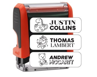 BEST SELLING Custom Clothing Stamp | Personalized Fabric Stamp | Self Inking Stamp for Kids Clothing, Camp, School Uniforms