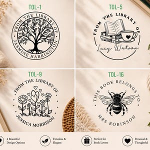 TOP SELLER - From the Library of Book Embosser Custom Personalized From the Library of Book Belongs to Ex Libris Book Lover Gift 1 5/8" image 6