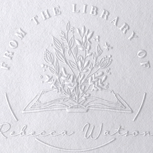 TOP SELLER - From the Library of Book Embosser Custom Personalized From the Library of Book Belongs to Ex Libris Book Lover Gift 1 5/8"