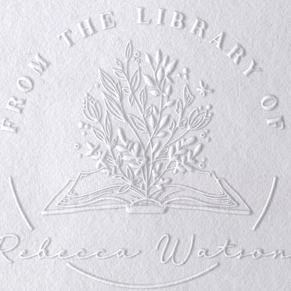 TOP SELLER - From the Library of Book Embosser Custom Personalized From the Library of Book Belongs to Ex Libris Book Lover Gift 1 5/8"