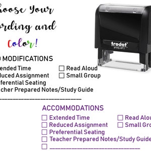 SPED Modifications Accommodation Teacher's Rubber Stamp Self Inking or ...
