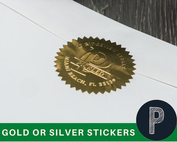 Embosser Foil Stickers 2 or 1.75 Self Adhesive Glossy Silver Seal Labels  for Certificates, Notary Embossing Seals - 100 Count