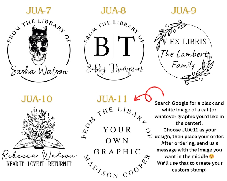 Custom Book Stamp or Embosser! Your Name On A Stamp image 8