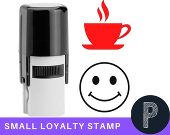 Custom Small Loyalty Logo Card or Initial Stamp Your Image Self Inking 5/8" Size Small
