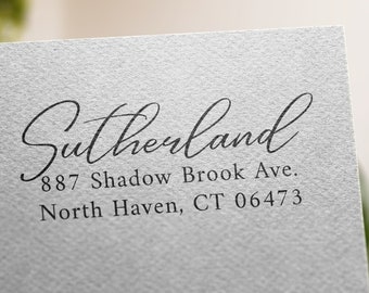 Custom Address Stamp, Self-Inking Stamp, Personalized Return Address, Wedding Self Ink, Wooden Handle, Rubber Stamp, 8 Different Designs