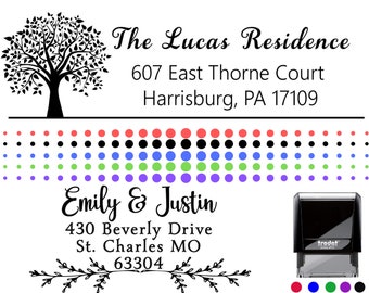 Address Stamp - 10+ Designs to Choose!!  Self-Inking Return Address Mail 3 Lines Custom Address Stamper - Wedding Invitation Stamp