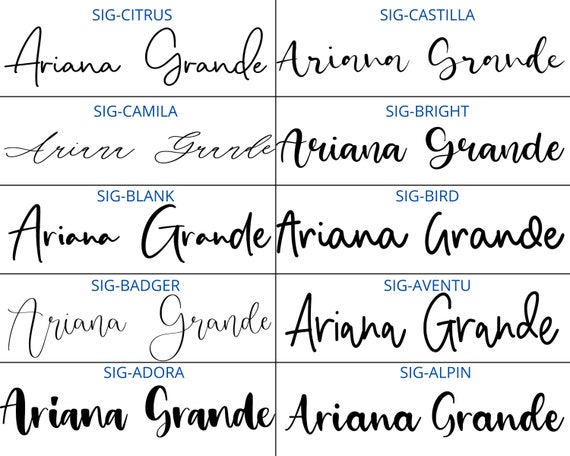  Custom Name Signature Stamp - 10 Font Options Self-Inking 1 or  2 Line Stamper with Personalized Script Calligraphy Thank You Handmade Stamp  (Custom) : Office Products