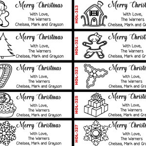 20 Designs Christmas Address Stamp, Merry Christmas Self-inking Return Address, Happy Holidays Santa Xmas Tree Stamp image 4