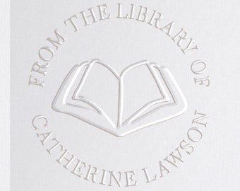  Library Book Embosser Seal Stamp Personalized Customized 1 x  5/8 (Fern) : Office Products