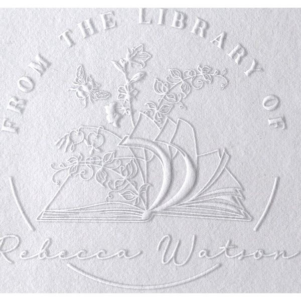 Book Stamp Embosser Stamp Floral Custom Name Embosser 10+ Designs From the Library of, Book Belongs to, Ex Libris, great Book Lover Gift