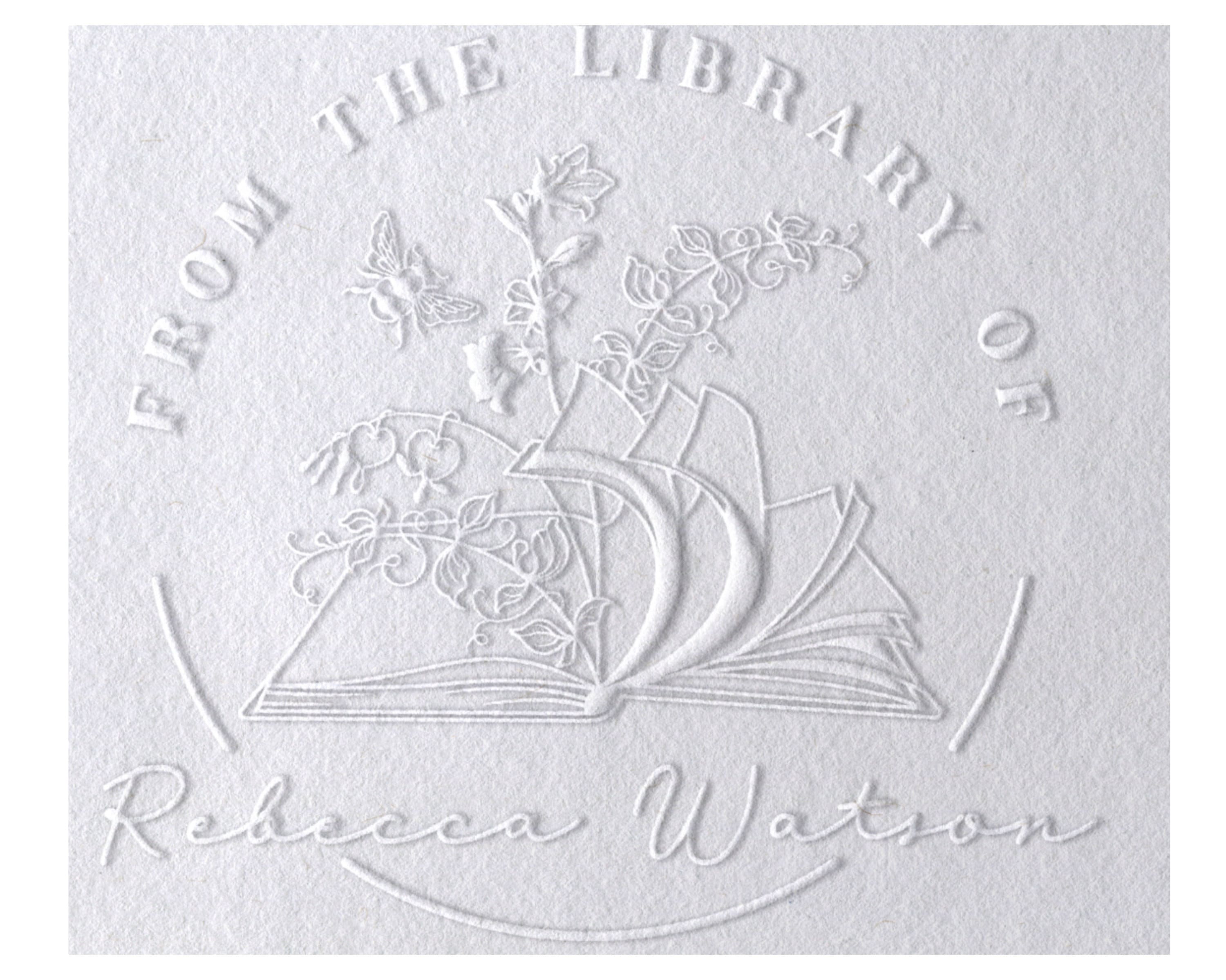 Library Book Embosser Floral Fern Flower 10 Designs Ex Libris Custom  Embosser Seal Stamp Personalized Customized 1 x 5/8 - .de