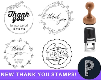 Thank You Stamps, Modern Thank You Rubber Stamp, Packaging Stamp, Gift Tag Stamps, Wedding Favors, Custom Thank You Stamper