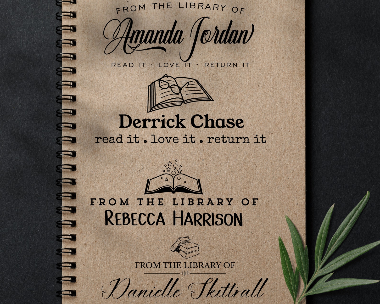 Library Stamp, Book Stamps, Ex Libris, From the Library Of, Custom Book ...