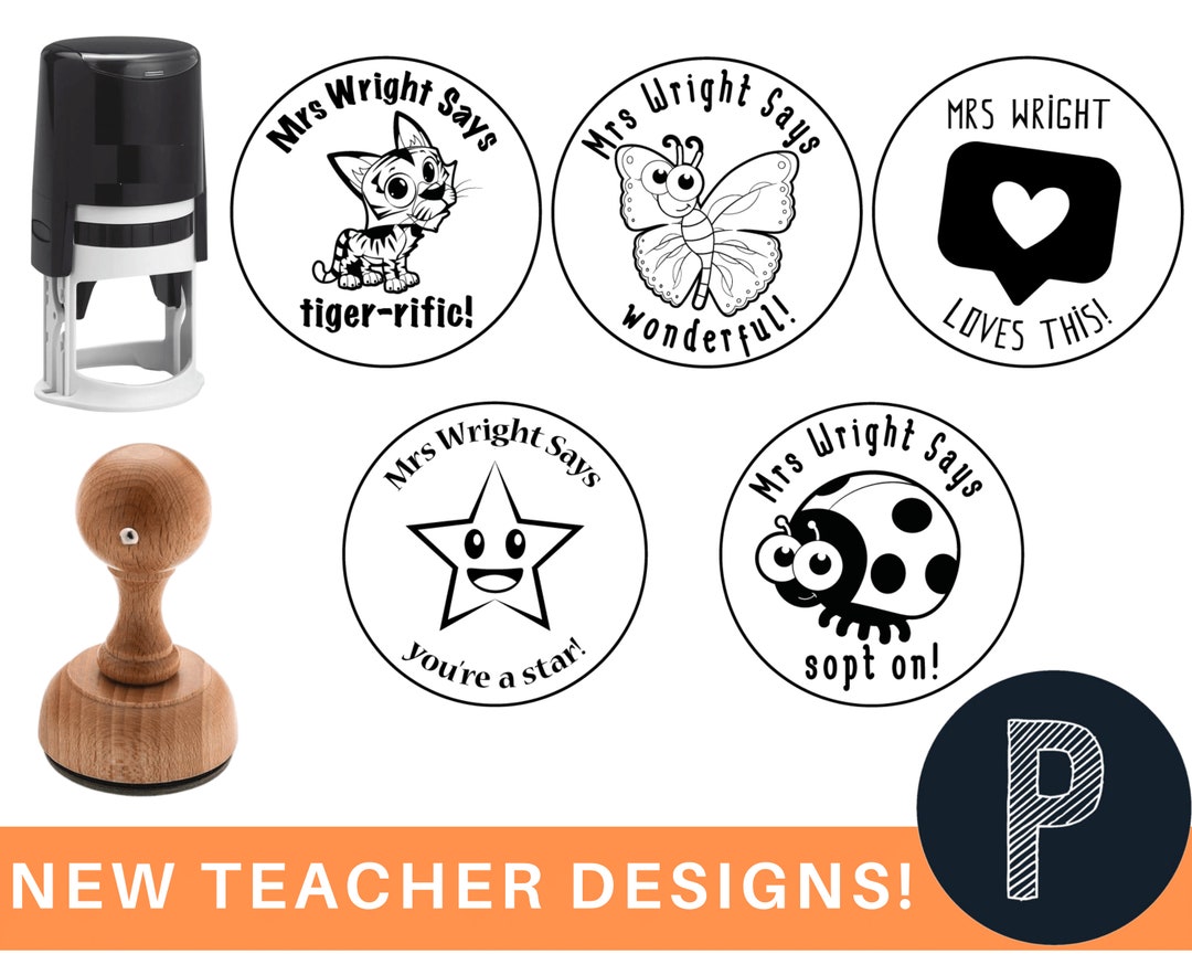 Personalized Teacher Stamp Classroom Stamps Homework Grading - Etsy