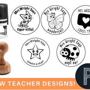 Personalized Teacher Stamp, Classroom Stamps, Homework Grading Stamp, Teacher Gifts, Fun Homework Stampers, Teacher Stamp, School Stamps