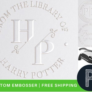 Personalized Book Embosser 10+ Designs  Ex Libris Custom Embosser Seal Stamp Personalized Customized 1 x 5/8"