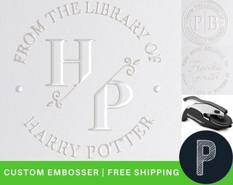 Personalized Book Embosser 10+ Designs  Ex Libris Custom Embosser Seal Stamp Personalized Customized 1 x 5/8"