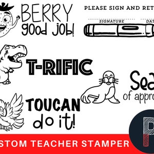 Custom Teacher Stamp, Personalized Name Teacher Stamps, Custom Teacher Gift Stamp, Pre-inked Stamps, Cute ink Stamps , Homework Stamp