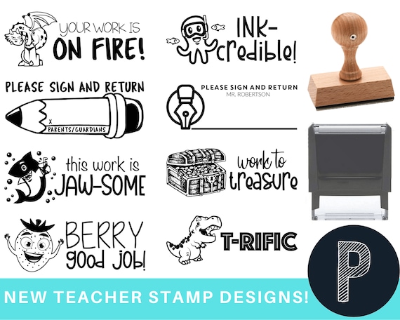 ei bladeren Kapper Personalized Teacher Stamp Custom Classroom Stamps Teacher - Etsy