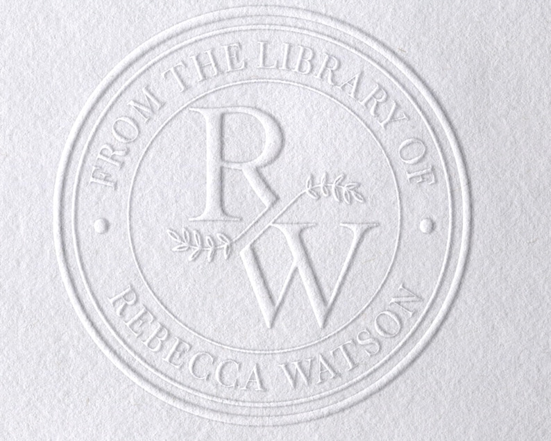 BEST SELLER - From the Library of Book Embosser Custom Personalized From the Library of Book Belongs to Ex Libris Book Lover Gift 1 5/8" image 1