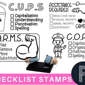 Custom Teacher Checklist Stamps, Personalized Teacher Stamp Teacher feedback stamp, checklist stamps, teacher gifts, feedback stamps