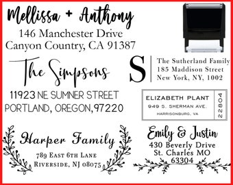 Custom Business Address Stamp, Script Address Stamp, Self-Inking Return Address Stamps Wedding Invite Self Inking or Wood Handle