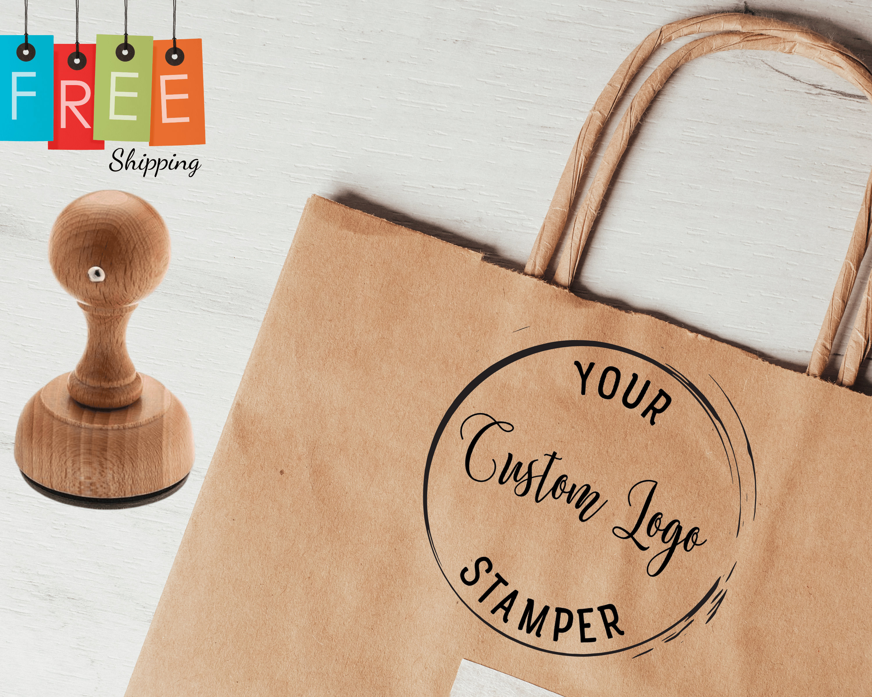 Personalized Business Logo Stamp - Customized Paper Bag Stamper - Company  Name Wedding Monogram Stamp - Small & Large Business Stamp