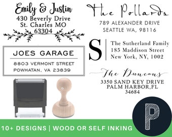 Return Address Stamp - Address Stamp Self Inking Family Name - Self-Inking or Wooden Handle - Business Stamper or Wedding Invitation Stamp