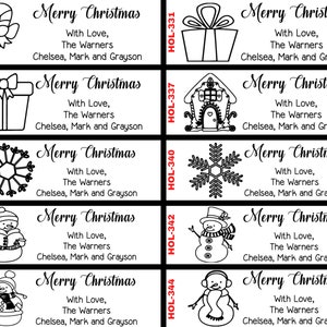 20 Designs Christmas Address Stamp, Merry Christmas Self-inking Return Address, Happy Holidays Santa Xmas Tree Stamp image 3