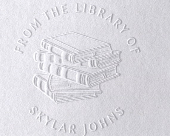 Custom Initials Library Embosser Stamp ,book Embosser, From the Library of  Embosser Stamp,library Stamp, Valentines Day Gift 