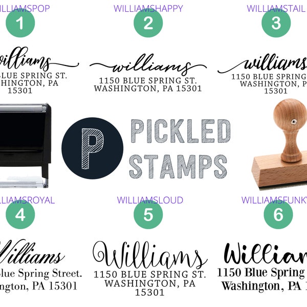 Custom Address Stamp, Self-Inking Stamp, Personalized Return Address, Wedding Self Ink, Wooden Handle, Rubber Stamp, 10 Different Designs