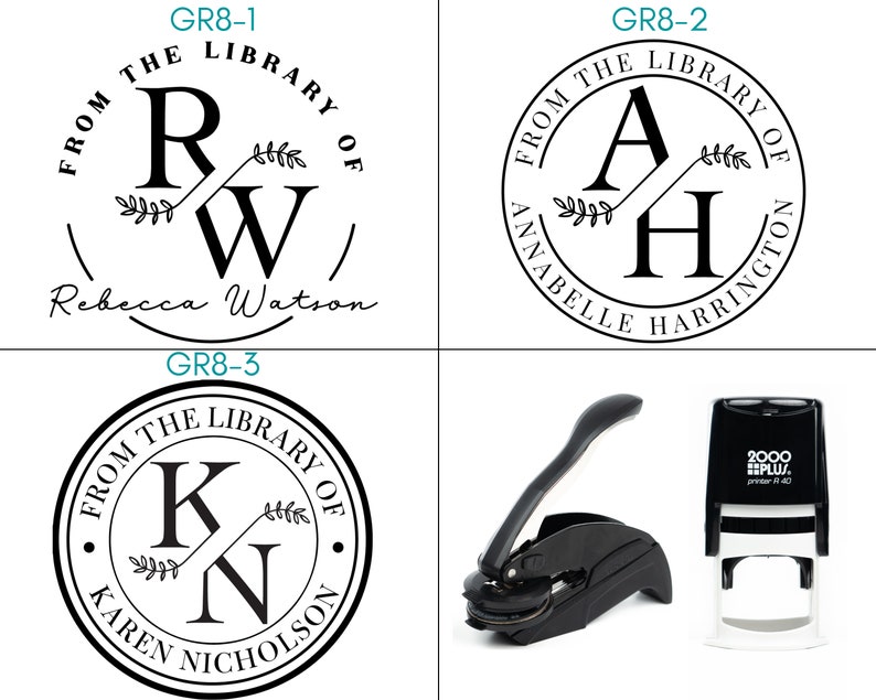 May include: Three black and white circular stamps with the text "From the Library of" and initials. The first stamp has the initials "RW" and the name "Rebecca Watson". The second stamp has the initials "AH" and the name "Annabelle Harrington". The third stamp has the initials "KN" and the name "Karen Nicholson".