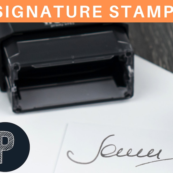 Signature Stamp | Custom Name Stamp | Self-Inking Personalized Stamper | Cursive Business Stamp Self Inking Or Wooden Handle