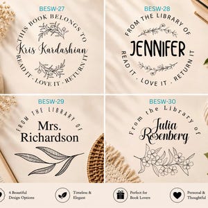 TOP SELLER - From the Library of Book Embosser Custom Personalized From the Library of Book Belongs to Ex Libris Book Lover Gift 1 5/8" image 18