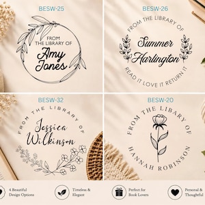TOP SELLER - From the Library of Book Embosser Custom Personalized From the Library of Book Belongs to Ex Libris Book Lover Gift 1 5/8" image 19
