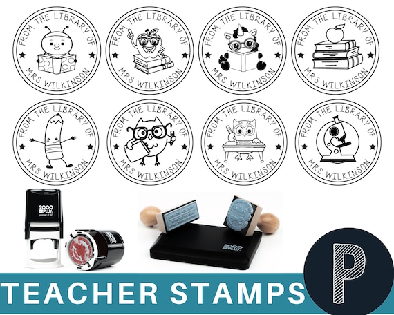 Library Stamp Personalized, Book Stamp Personalized, Teacher Stamp