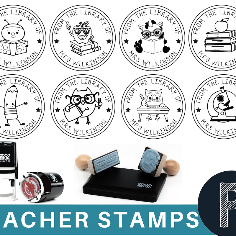 Library Stamp - Etsy