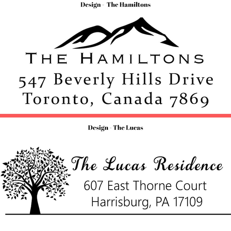 20 Designs to Choose Address Stamp Self-Inking Return Address Mail 3 Lines Custom Address Stamper Wedding Invitation Stamp image 4