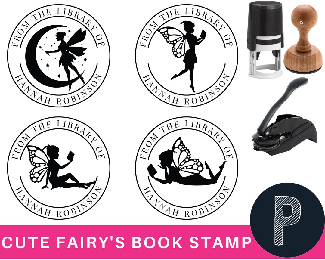 MAGIC & CELESTIAL Library of Stamp or Embosser, Custom Library Stamp,  Personalized Book Stamp, This Book Belongs to Ex Libris Embosser 