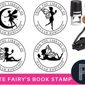 FAIRY with WINGS Library of Stamp or Embosser, Custom Library Stamp, Personalized Book Stamp, This Book Belongs To Ex Libris Embosser