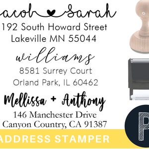 Custom Wedding Stamp Address Stamp Personalized Address Stamp Self-Inking Address Mail  Custom Return Address Stamper - Wedding Invitation