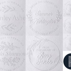 TOP SELLER - From the Library of Book Embosser Custom Personalized From the Library of Book Belongs to Ex Libris Book Lover Gift 1 5/8"