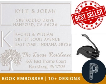 Address Invitation Embosser Stamp Wedding Invitation Seal Embosser Personalized Customized 2" x 1" 10 Designs To Choose