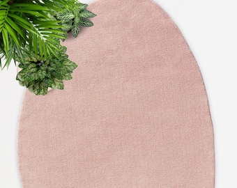 Minimalist Pastel Polyester Rug: Small, Washable, Non-Slip
