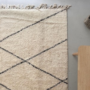Creme-Weißer Teppich | Beni Ourain Style Berber Baumwolle, Ultra Weicher Waschbarer Kinder- & Kindergartenteppich, Skandinavisches Design